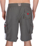 Sakkas Mens Solid Color with Contrast Stripes Skate Surf Board Short  Swim Trunks