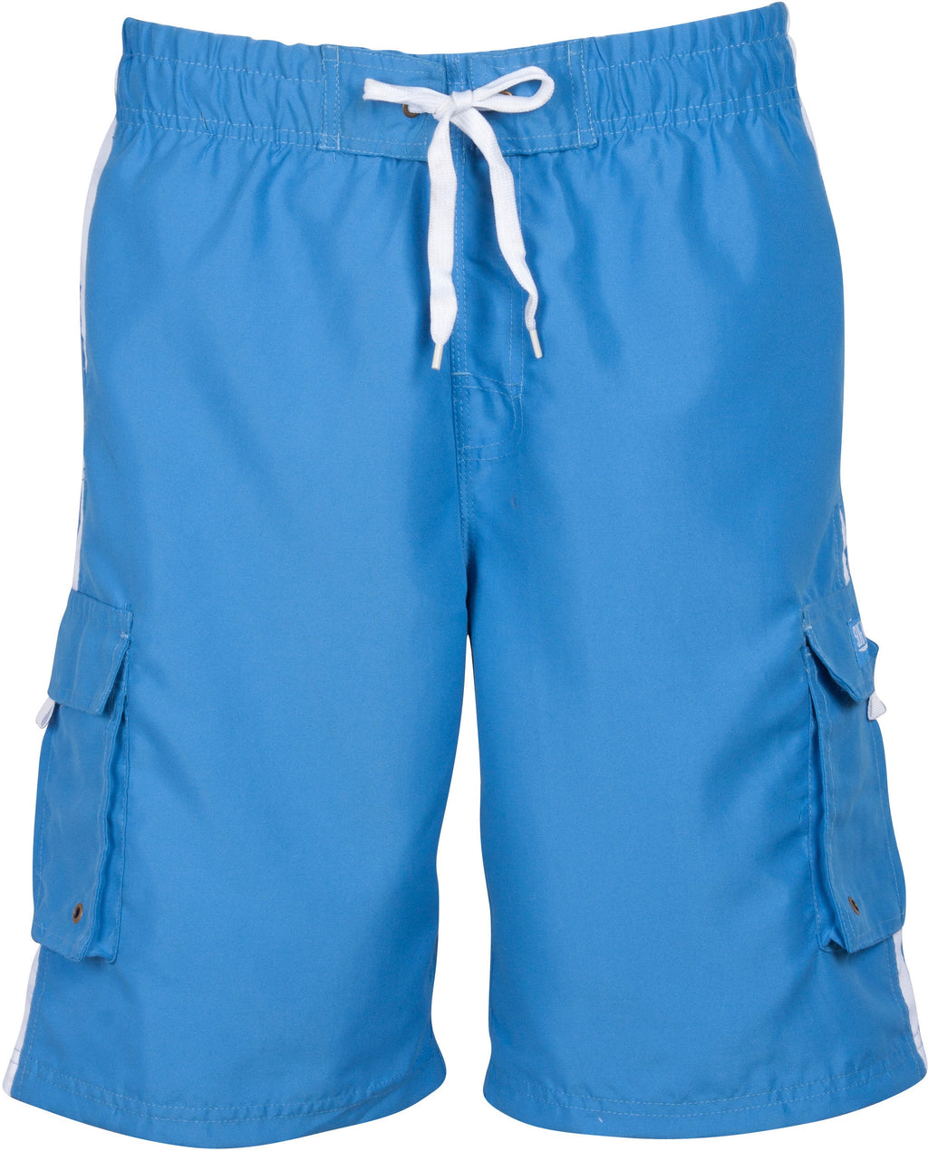 Men's Contrast Striped Solid Color Swim Trunks for Surfing and Skating