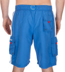 Sakkas Mens Solid Color with Contrast Stripes Skate Surf Board Short  Swim Trunks