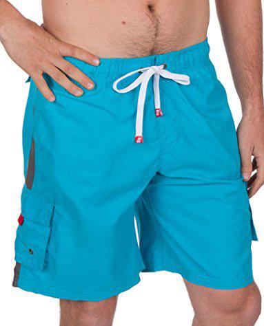 Sakkas Mens Solid Color with Contrast Stripes Skate Surf Board Short  Swim Trunks