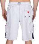 Sakkas Mens Solid Color with Contrast Stripes Skate Surf Board Short  Swim Trunks