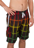 Sakkas Tidal Wave Skate Surf Cargo Swim Trunks#color_Black/Rainbow