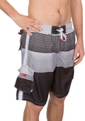 Sakkas Tidal Wave Skate Surf Cargo Swim Trunks#color_Black/White