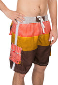 Sakkas Tidal Wave Skate Surf Cargo Swim Trunks#color_Orange/Brown