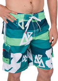 Sakkas Xavier Stretch Waistband No Wet Swim Trunk/ Boardshorts#color_Green