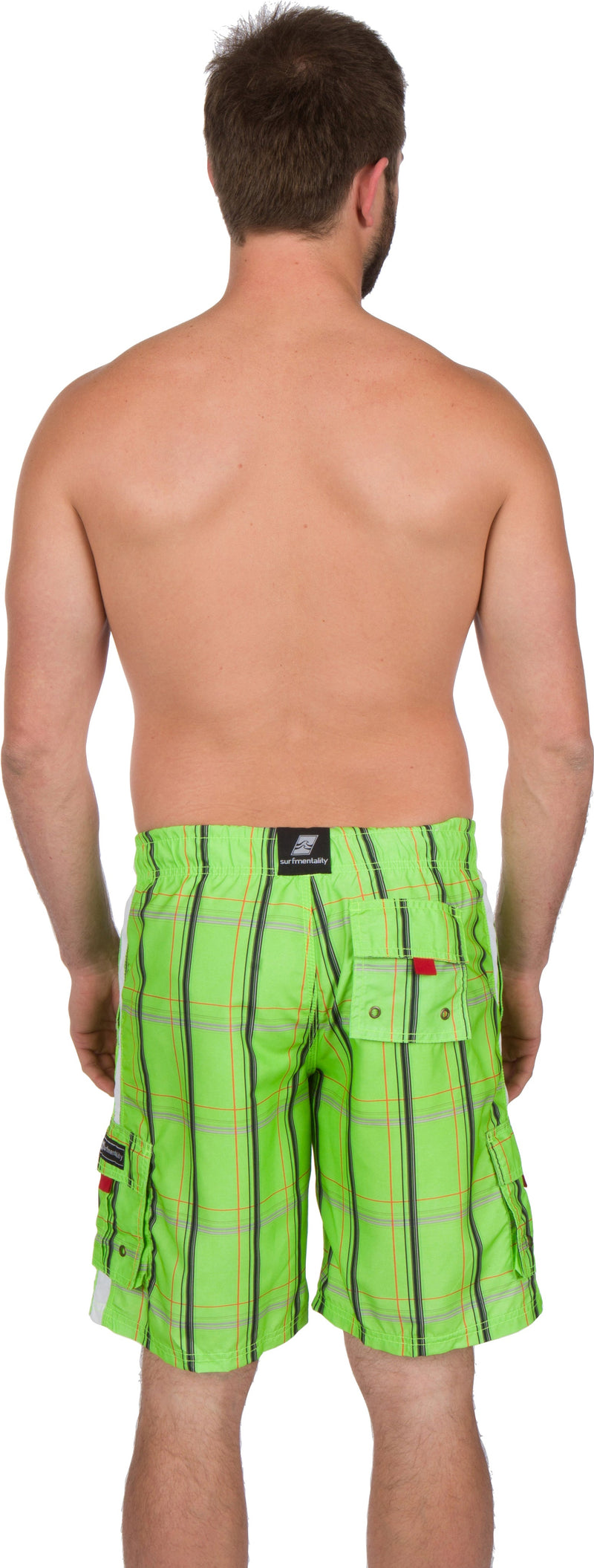 Sakkas Jaxon Plaid Stretch Waistband No Wet Swim Trunk/ Boardshorts