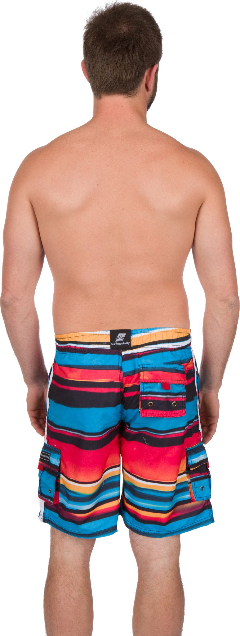Sakkas Zayn Striped Stretch Waistband No Wet Swim Trunk/ Boardshorts
