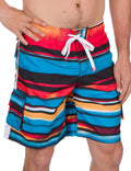 Sakkas Zayn Striped Stretch Waistband No Wet Swim Trunk/ Boardshorts#color_ Multi