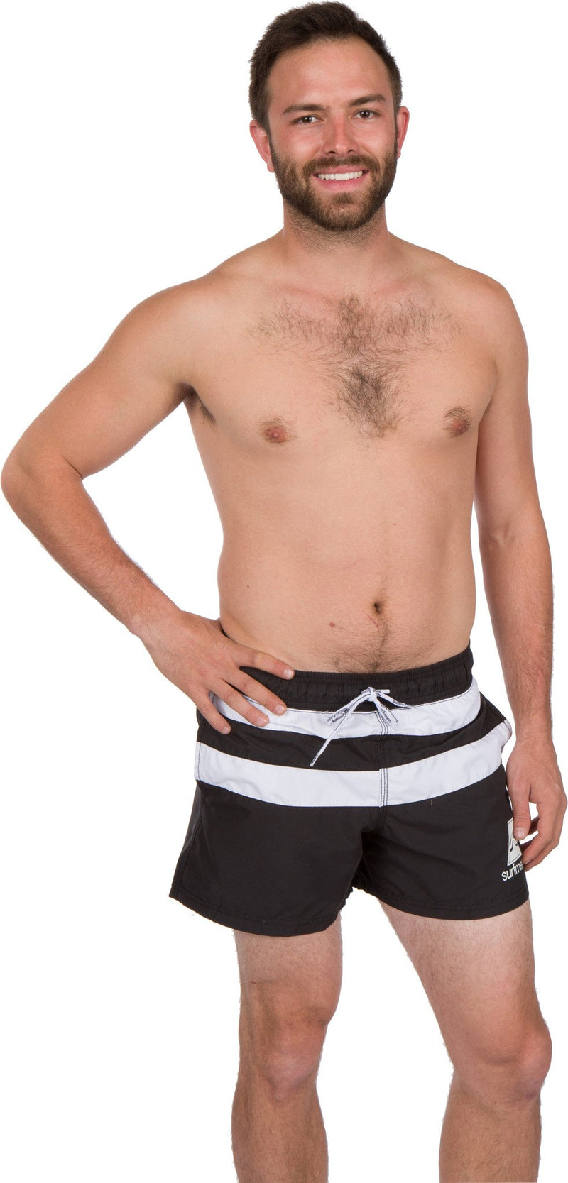 Sakkas Kaiko Striped Stretch Waistband No Wet Swim Trunk/ Boardshorts