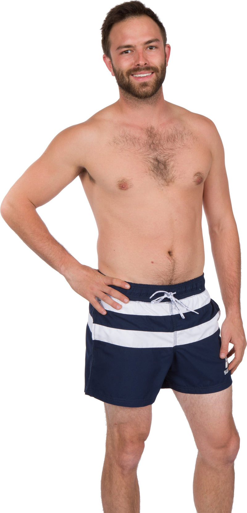 Sakkas Kaiko Striped Stretch Waistband No Wet Swim Trunk/ Boardshorts