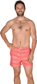 Sakkas Levi Aztec Pattern Printed Short Length Skate Surf Board Short / Swim Trunk#color_Orange