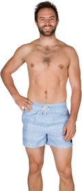 Sakkas Levi Aztec Pattern Printed Short Length Skate Surf Board Short / Swim Trunk#color_PowderBlue