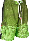 Sakkas Men's Two Tone Splash Skate Surf Board Short / Swim Trunks#color_Green