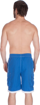 Sakkas Mens Contrast Stripes Skate Surf Board Short / Swim Trunks