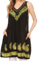 Sakkas Jodie besticktes Batik-Oberteil mit Rundhalsausschnitt / Bluse