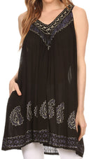Sakkas Jodie besticktes Batik-Oberteil mit Rundhalsausschnitt / Bluse