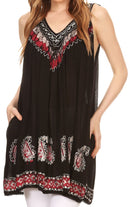 Sakkas Jodie besticktes Batik-Oberteil mit Rundhalsausschnitt / Bluse