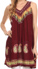 Sakkas Jodie besticktes Batik-Oberteil mit Rundhalsausschnitt / Bluse