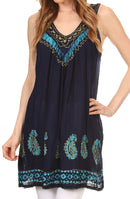 Sakkas Jodie besticktes Batik-Oberteil mit Rundhalsausschnitt / Bluse