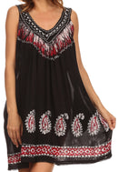Sakkas Jodie besticktes Batik-Oberteil mit Rundhalsausschnitt / Bluse
