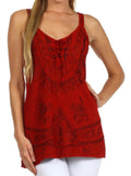 Sakkas Kavita Stonewashed Rayon Tank Top#color_Cayenne
