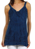 Sakkas Kavita Stonewashed Rayon Tank Top#color_Navy