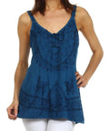Sakkas Kavita Stonewashed Rayon Tank Top#color_OceanBlue