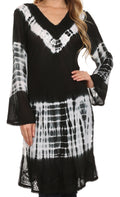 Sakkas Aaheli Tie-Dye Tunic Top / Blouse / Cover Up#color_Black