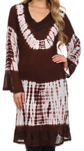 Sakkas Aaheli Tie-Dye Tunic Top / Blouse / Cover Up#color_Chocolate