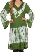 Sakkas Aaheli Tie-Dye Tunic Top / Blouse / Cover Up#color_Green