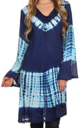 Sakkas Aaheli Tie-Dye Tunic Top / Blouse / Cover Up#color_Navy