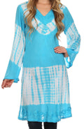 Sakkas Aaheli Tie-Dye Tunic Top / Blouse / Cover Up#color_Turquoise