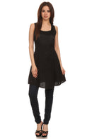 Sakkas Kalee Embroidered Adjustable Sleeveless Tunic Blouse / Short Dress