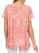 Sakkas Charolette Embroidery And Seqiun Accents Blouse