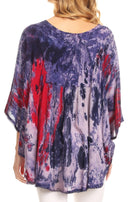 Sakkas Vanya Floral and Palm Tree Batik Circle Top with Sequins and Embroidery