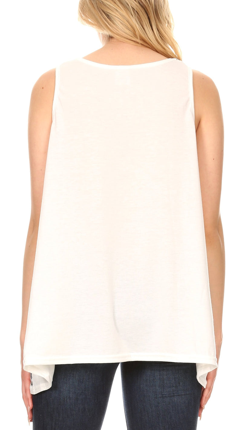 Sakkas Juliana Womens Summer Sleeveless Tank Top Printed Dashiki Jersey Knit