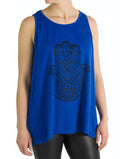 Sakkas Juliana Womens Summer Sleeveless Tank Top Printed Dashiki Jersey Knit#color_17305-Blue