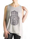 Sakkas Juliana Womens Summer Sleeveless Tank Top Printed Dashiki Jersey Knit#color_17305-Grey