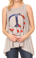 Sakkas Juliana Womens Summer Sleeveless Tank Top Printed Dashiki Jersey Knit#color_17306-Grey