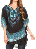 Sakkas Alba Tribal Circle Cover-up Tunic Vibrant Colors Relaxed#color_Black