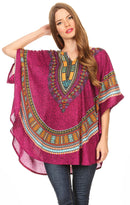 Sakkas Alba Tribal Circle Cover-up Tunic Vibrant Colors Relaxed