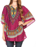 Sakkas Alba Tribal Circle Cover-up Tunic Vibrant Colors Relaxed#color_Plum