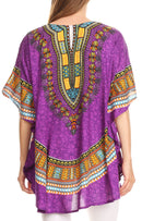 Sakkas Alba Tribal Circle Cover-up Tunic Vibrant Colors Relaxed
