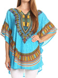 Sakkas Alba Tribal Circle Cover-up Tunic Vibrant Colors Relaxed#color_Turquoiseuosie