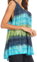 Sakkas Renee Dip Dye Floral Print Tank with Sequins and Embroidery