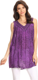 Sakkas Larissa V-Neck Animal Print Tank