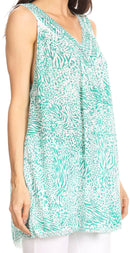 Sakkas Larissa V-Neck Animal Print Tank