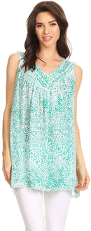 Sakkas Larissa V-Neck Animal Print Tank