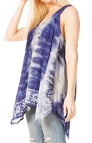 Sakkas Ligia Womne's Sleeveless Classic Casual Tank Top Loose Fit Summer Tie Dye