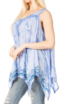 Sakkas Ligia Womne's Sleeveless Classic Casual Tank Top Loose Fit Summer Tie Dye